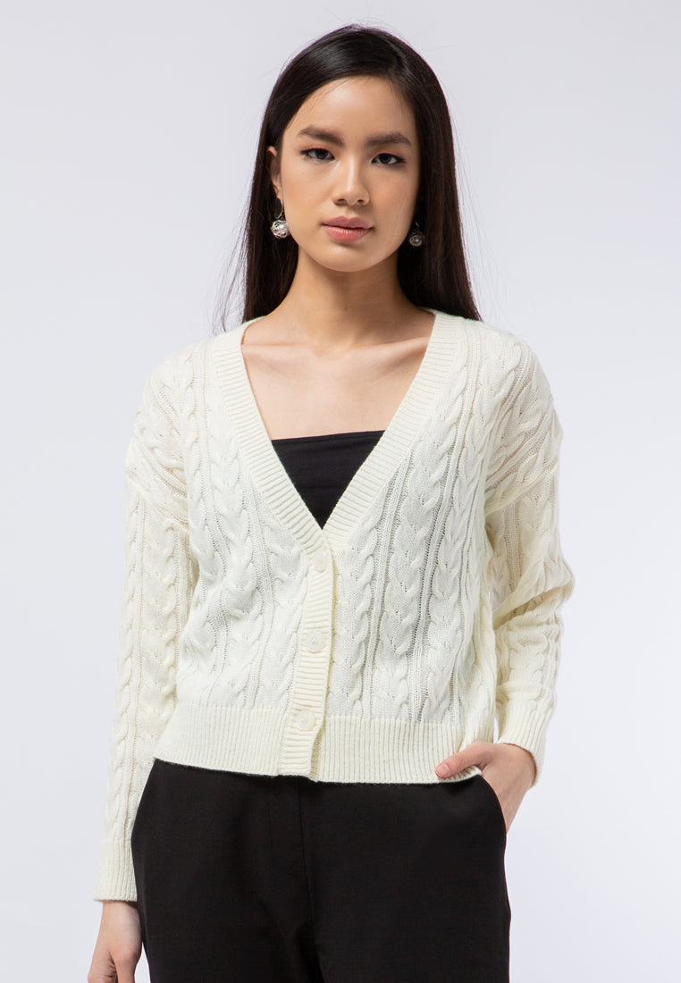 Regular Fit Cropped Cardigan