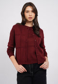 Windowpane Checked Cardigan