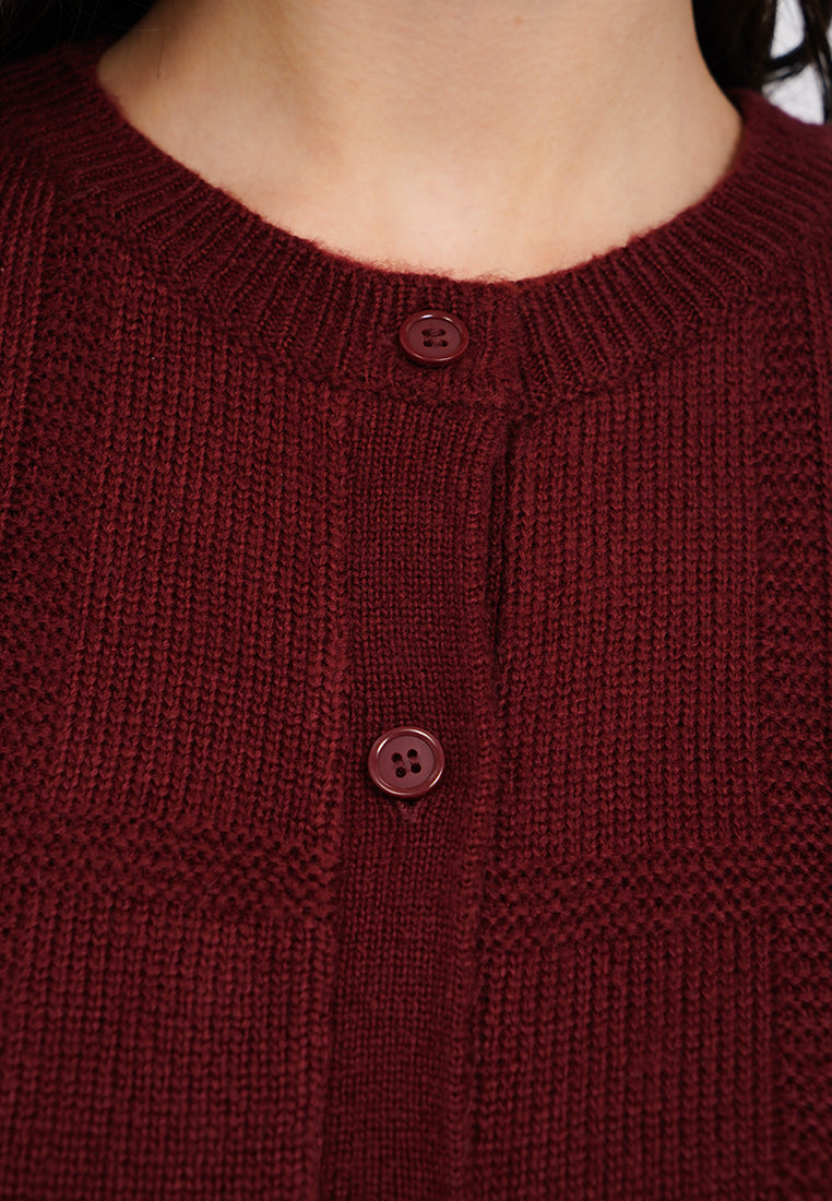 Windowpane Checked Cardigan