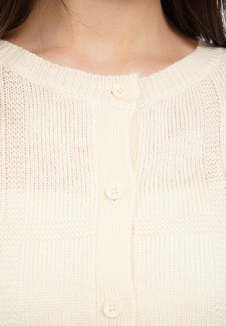 Windowpane Checked Cardigan