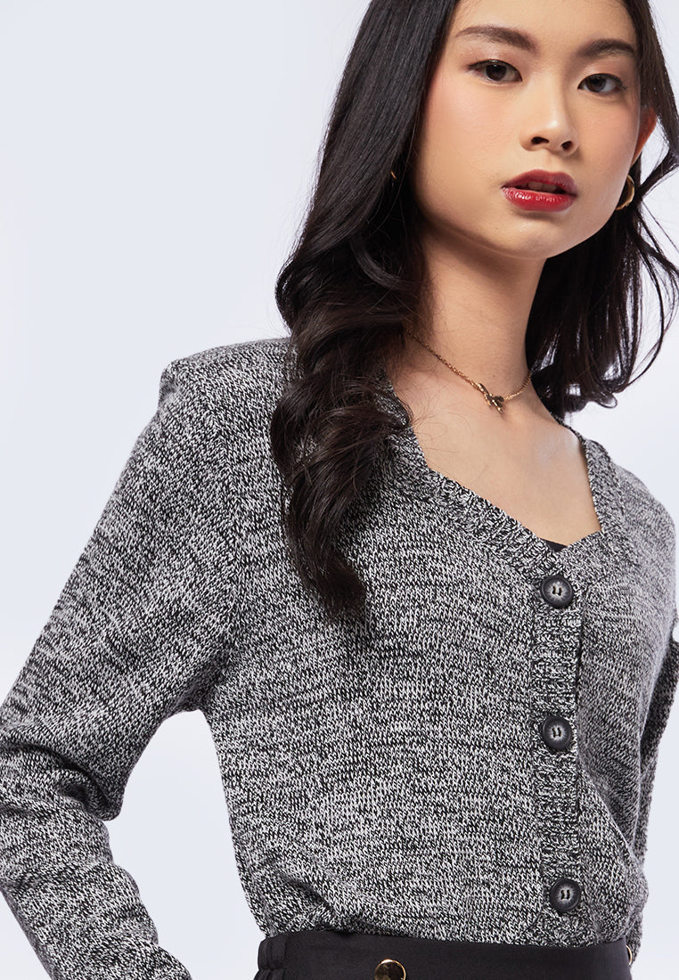 Long Sleeve Sweetheart Collar Top