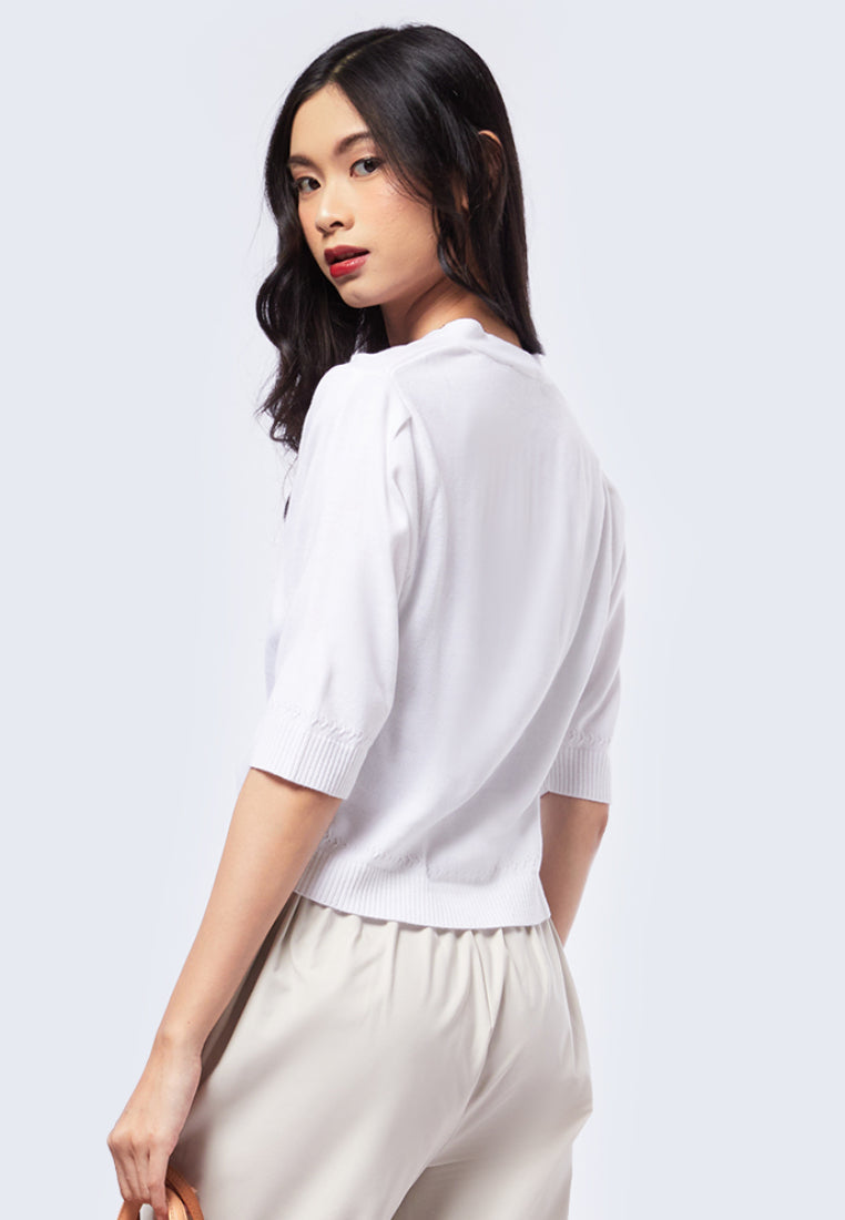 Floral Embroidery Knit Top