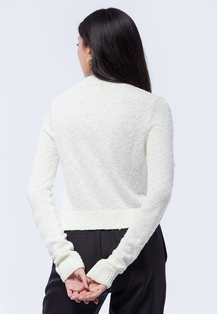 Textured Cardigan with Fancy Buttons