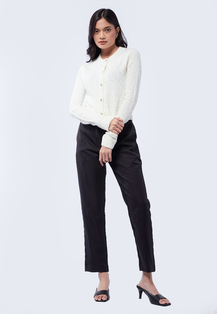 Textured Cardigan with Fancy Buttons