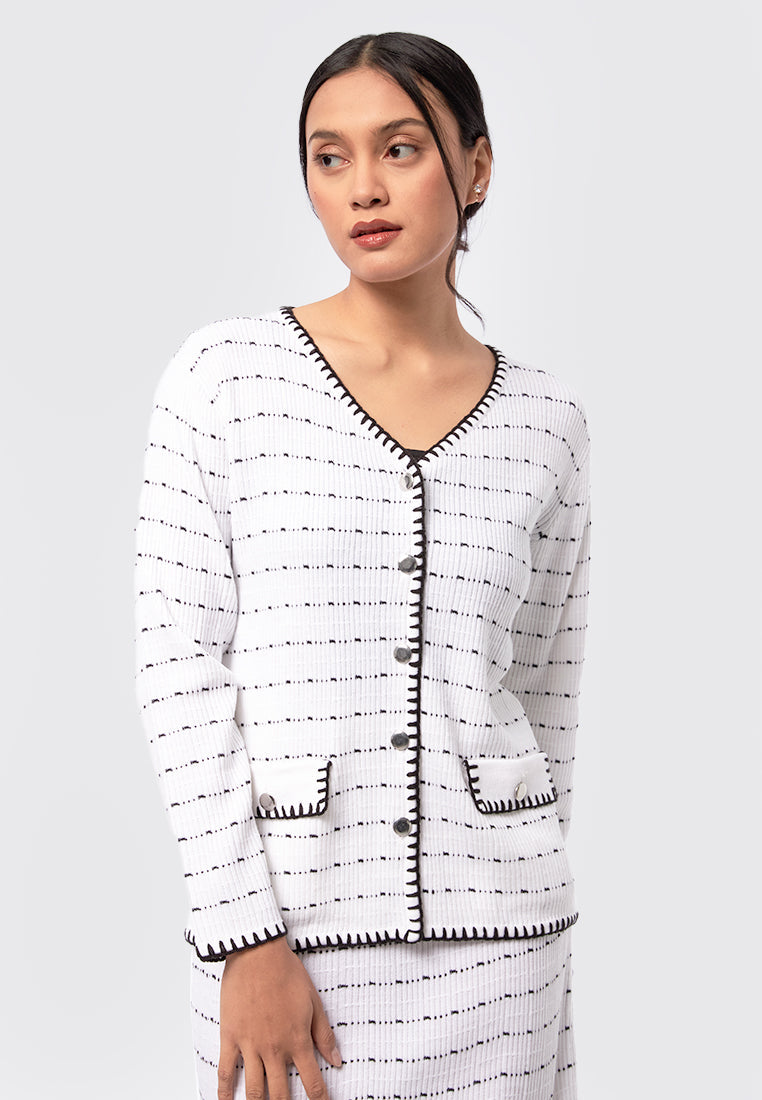 Long Sleeve Tweed Cardigan