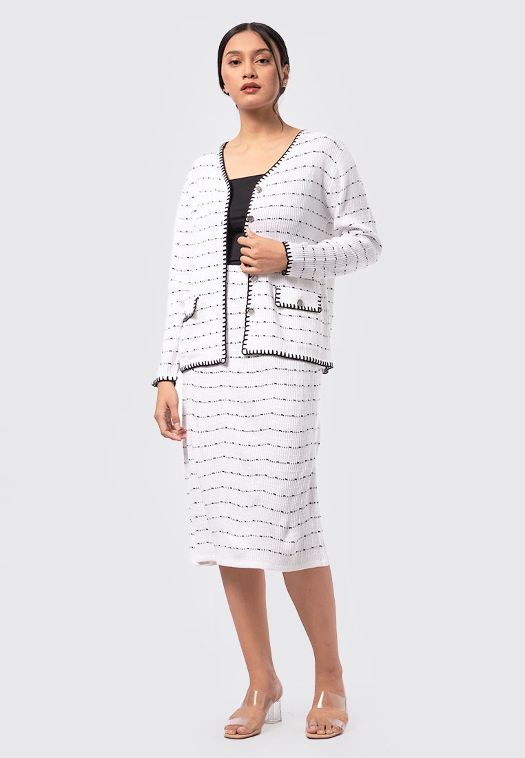 Long Sleeve Tweed Cardigan