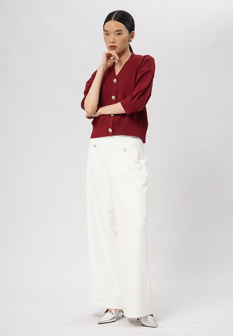 Knit Cardigan with Fancy Button