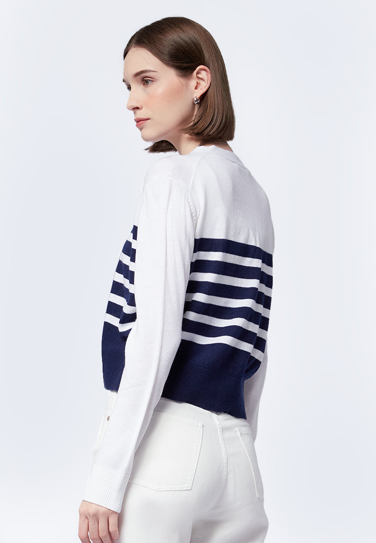 Long Sleeve Stripes Cardigan