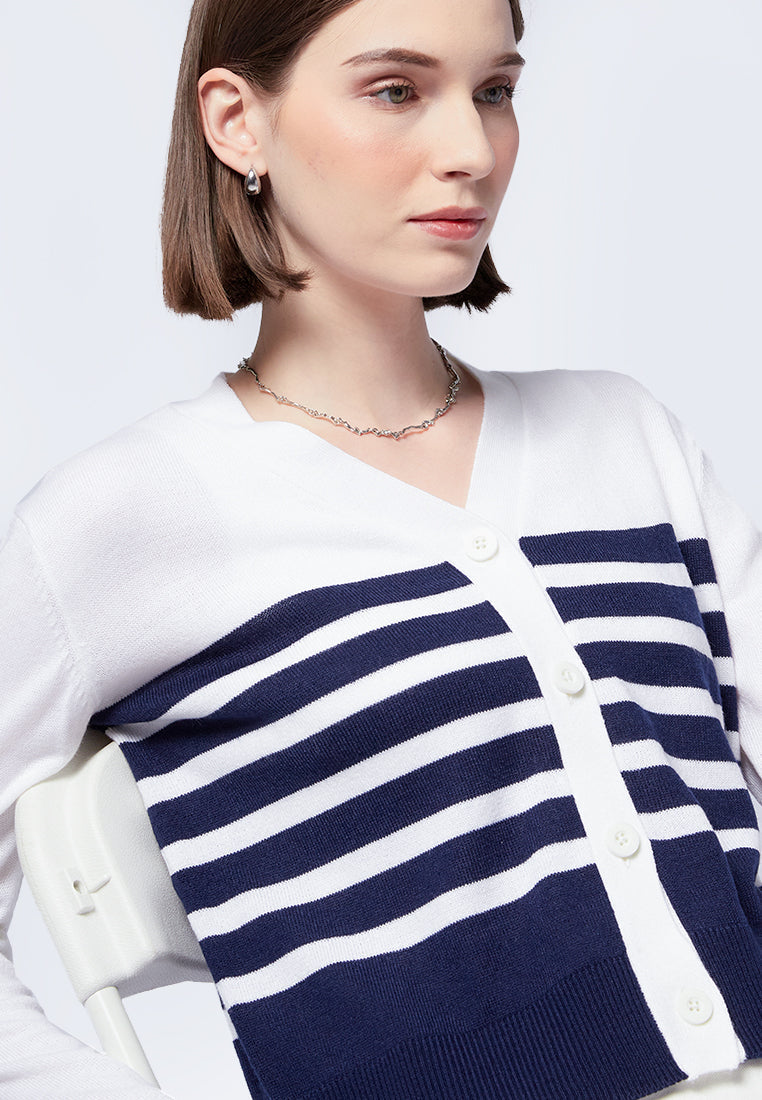 Long Sleeve Stripes Cardigan