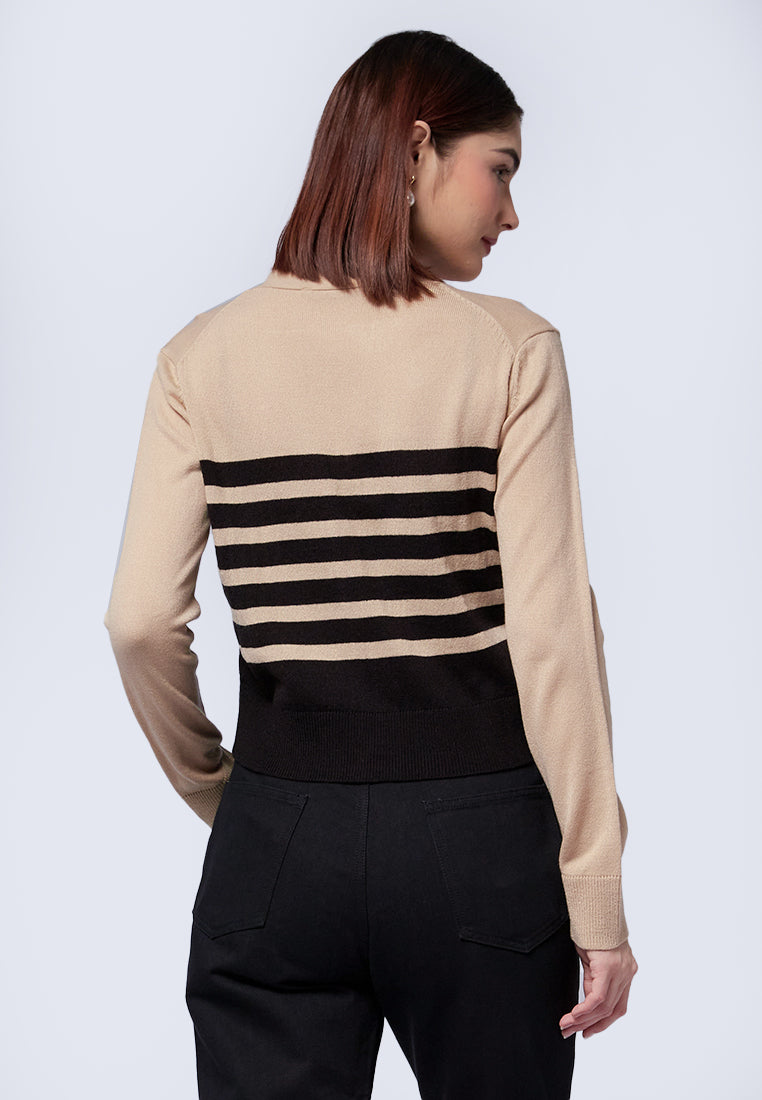 Long Sleeve Stripes Cardigan