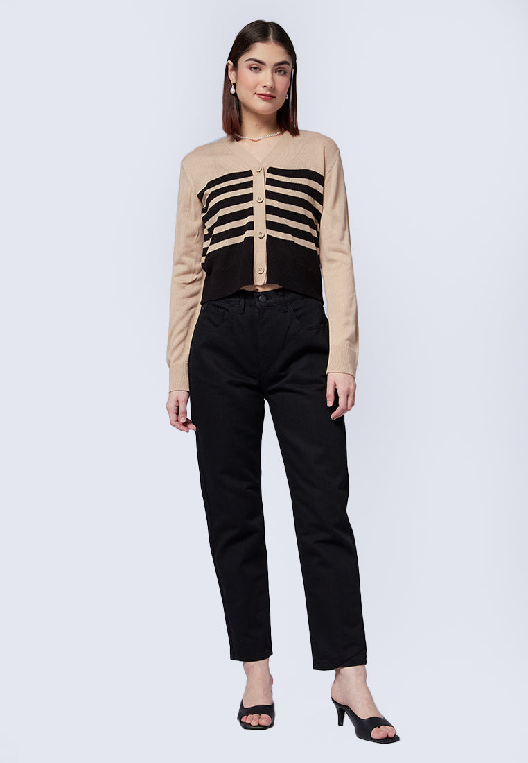 Long Sleeve Stripes Cardigan