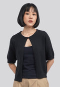 Short Sleeve Cropped Knit Cardigan