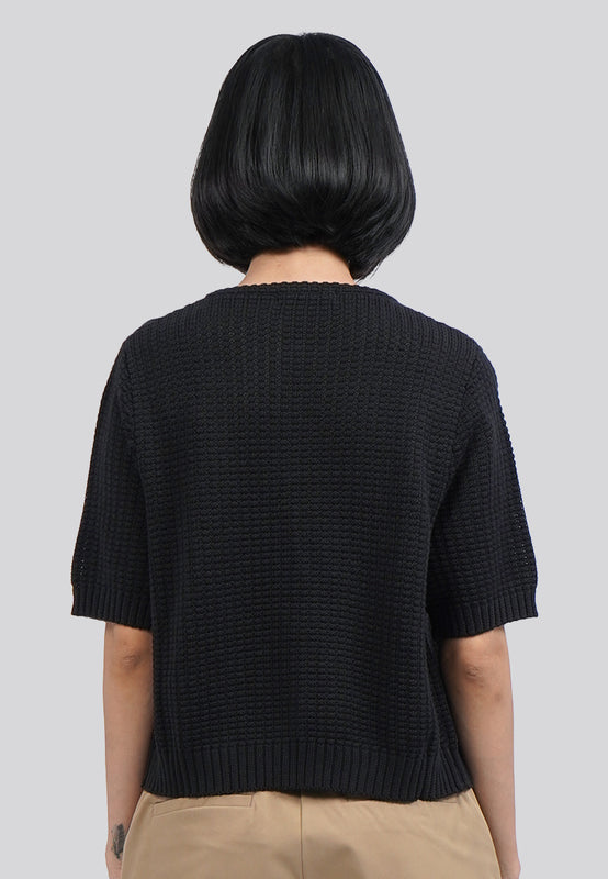 Short Sleeve Cropped Knit Cardigan