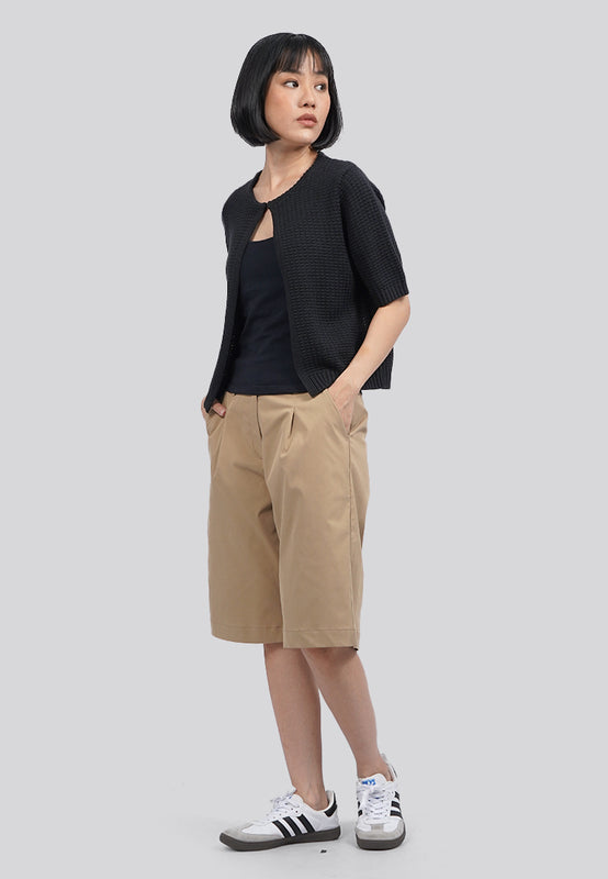 Short Sleeve Cropped Knit Cardigan