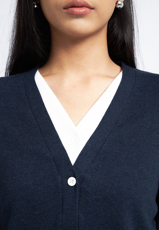 Colorblock V-Neck Cardigan