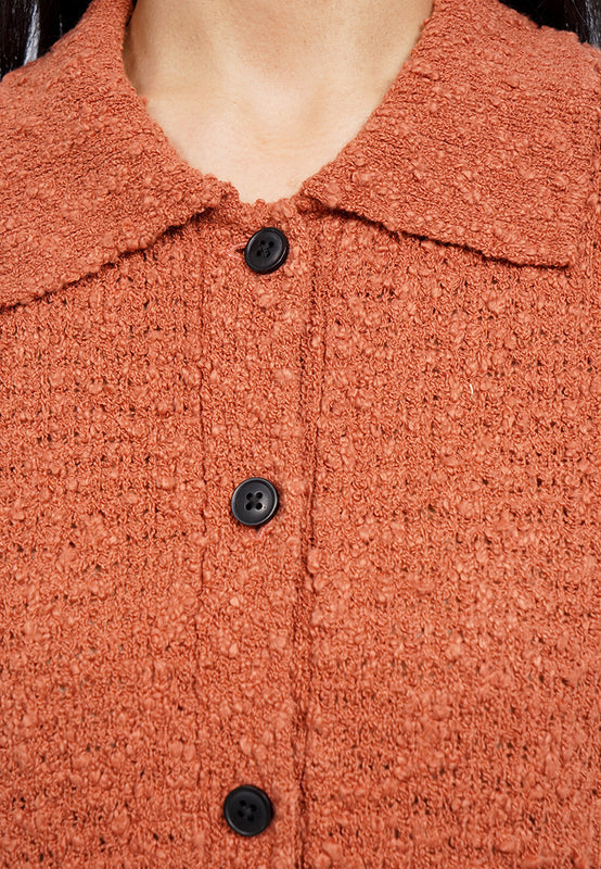 Short Sleeve Polo Knit Top
