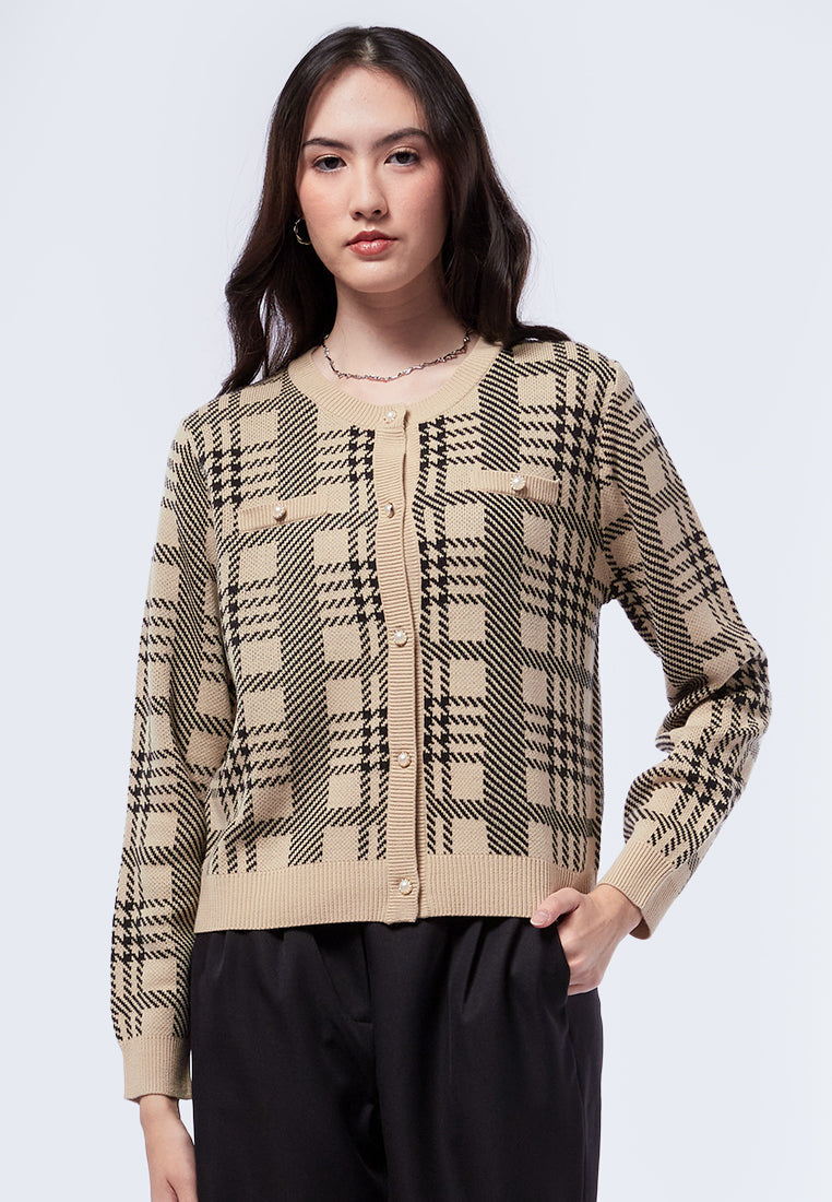 Crop Check Cardigan