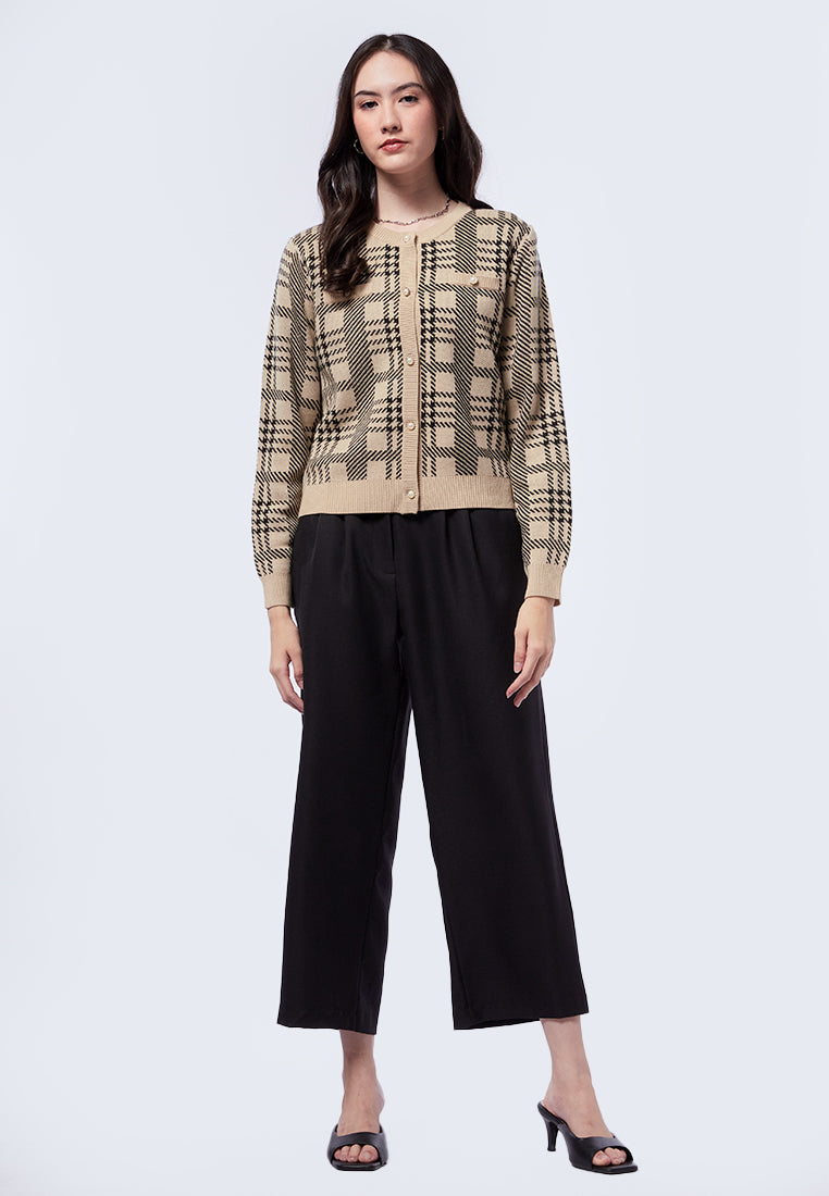 Crop Check Cardigan