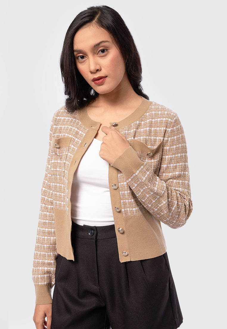 Long Sleeve Knit Crop Cardigan