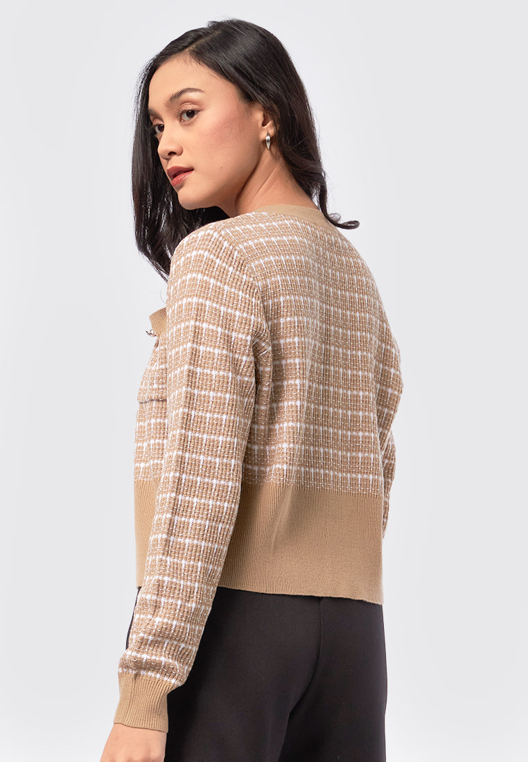 Long Sleeve Knit Crop Cardigan