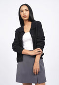 Long Sleeve Cardigan with Polo Collar