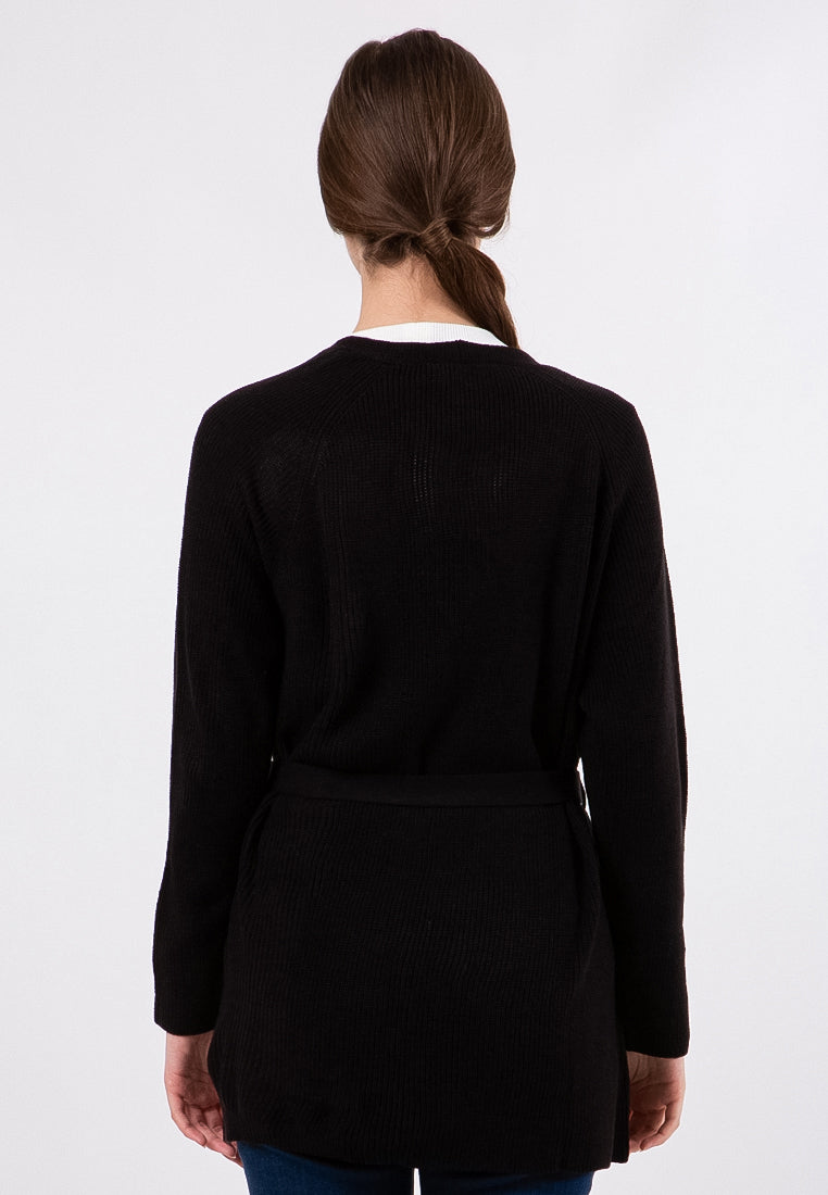 Long Sleeves Belted Cardigan