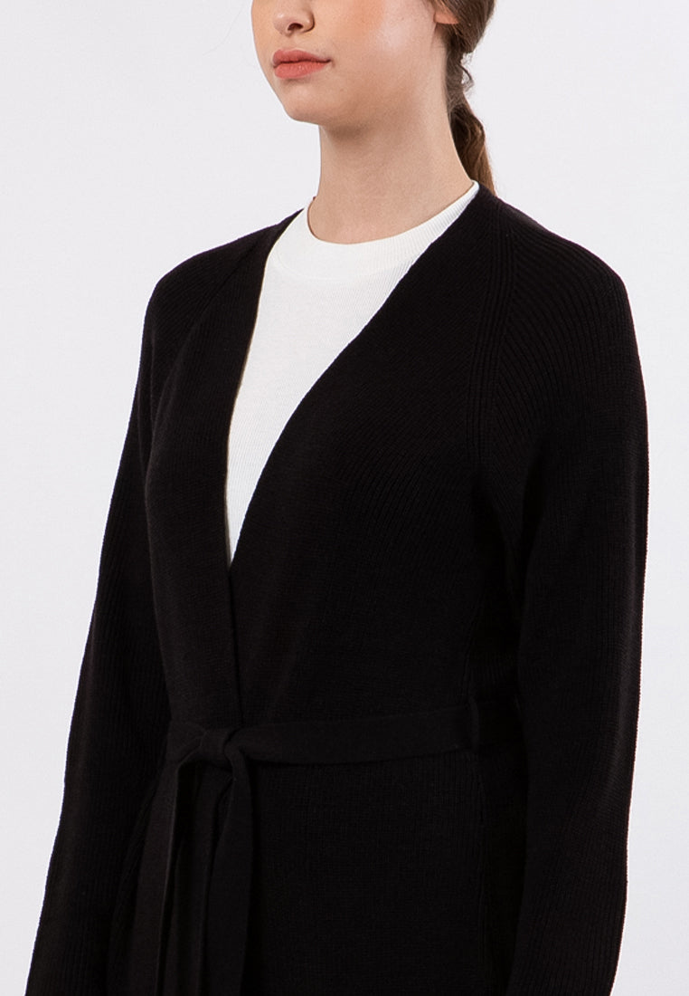 Long Sleeves Belted Cardigan