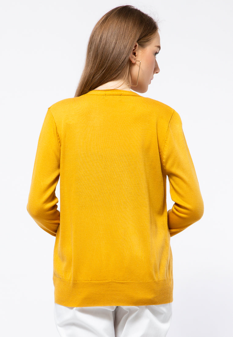 Cardigan with Button Detailed Sleeves
