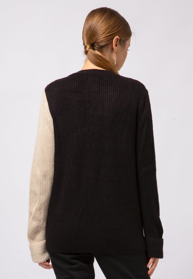 Colorblock Long Sleeve Cardigan