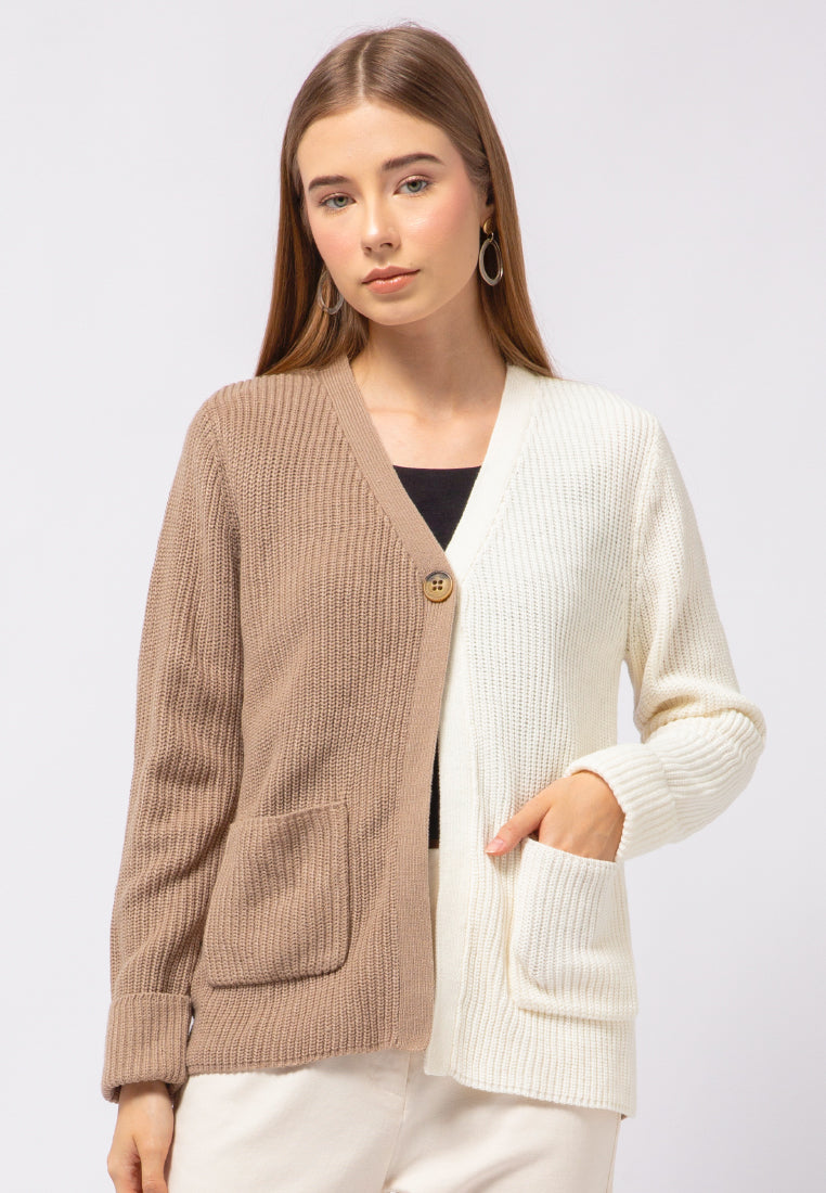 Colorblock Long Sleeve Cardigan