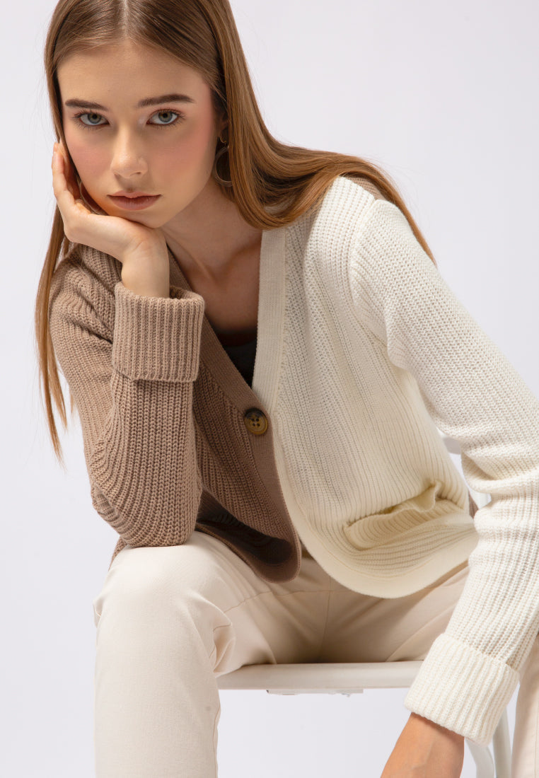 Colorblock Long Sleeve Cardigan