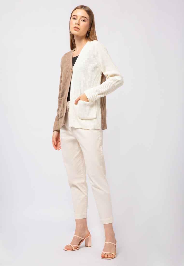 Colorblock Long Sleeve Cardigan