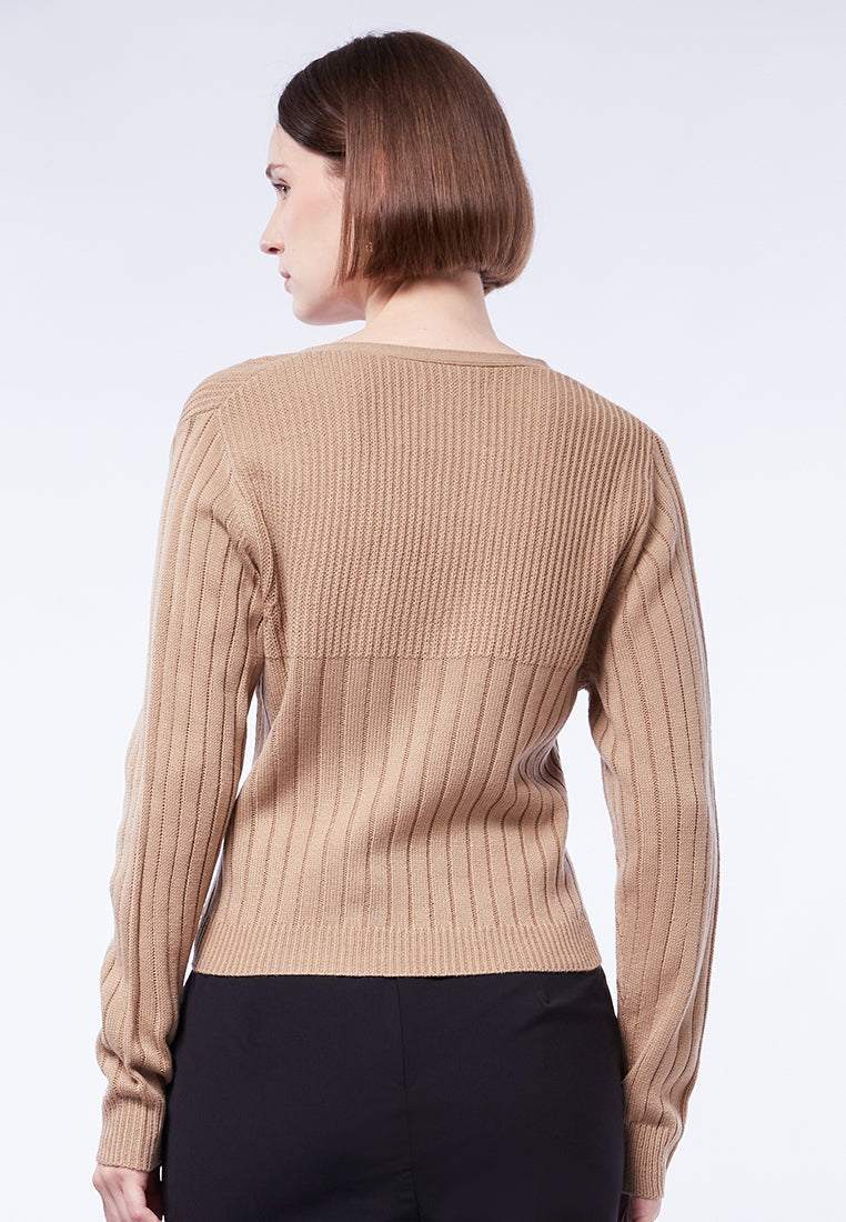 Double Textured Long Sleeve Cardigan