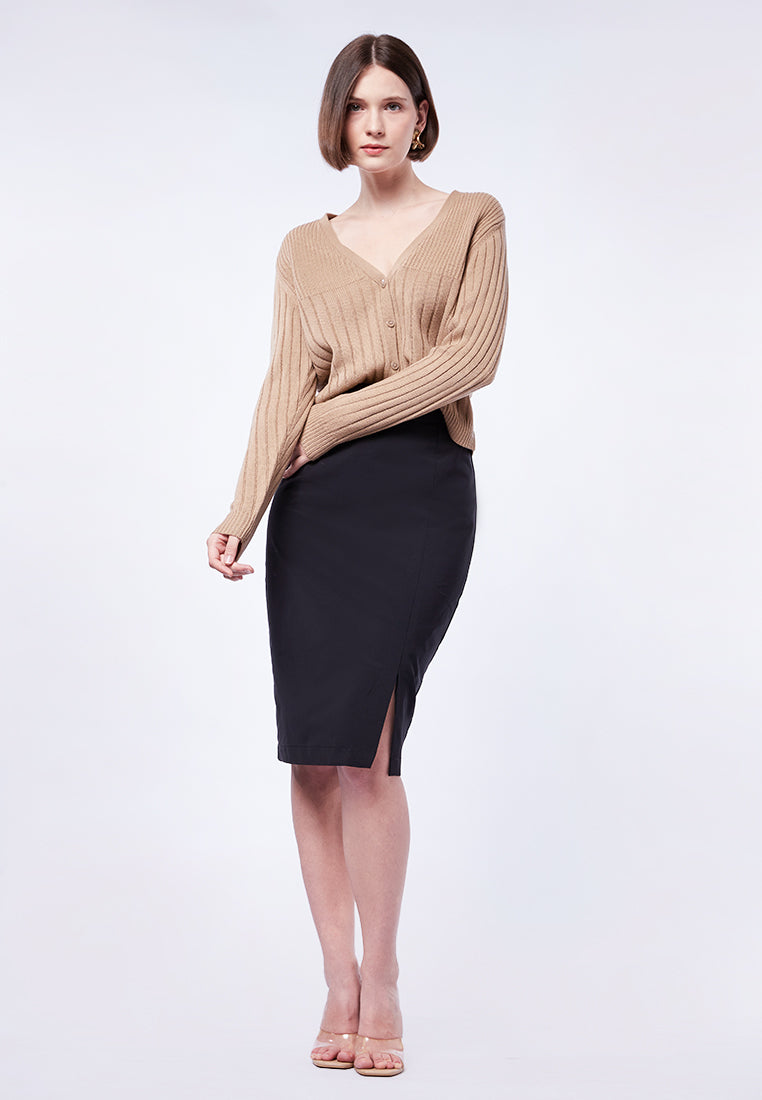 Double Textured Long Sleeve Cardigan