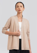 Long Sleeve Fine Knit Cardigan Khaki