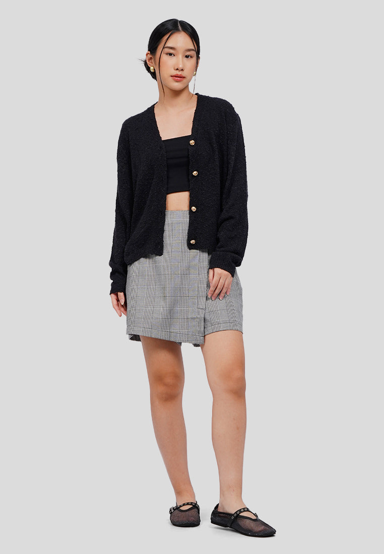 Textured Long Sleeve Knit Cardigan
