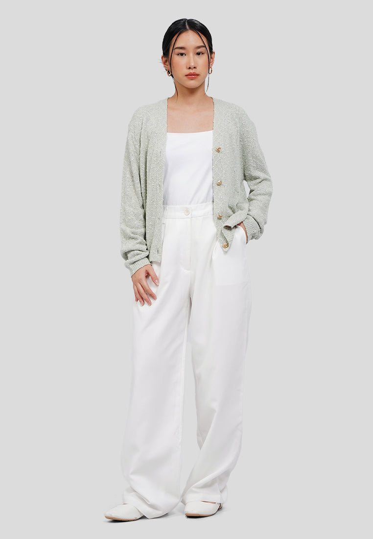 Textured Long Sleeve Knit Cardigan