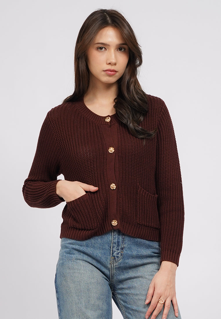 Open Work Long Sleeve Cardigan