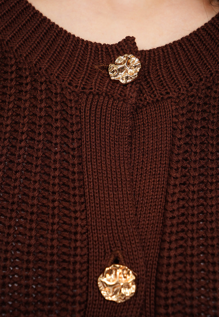 Open Work Long Sleeve Cardigan