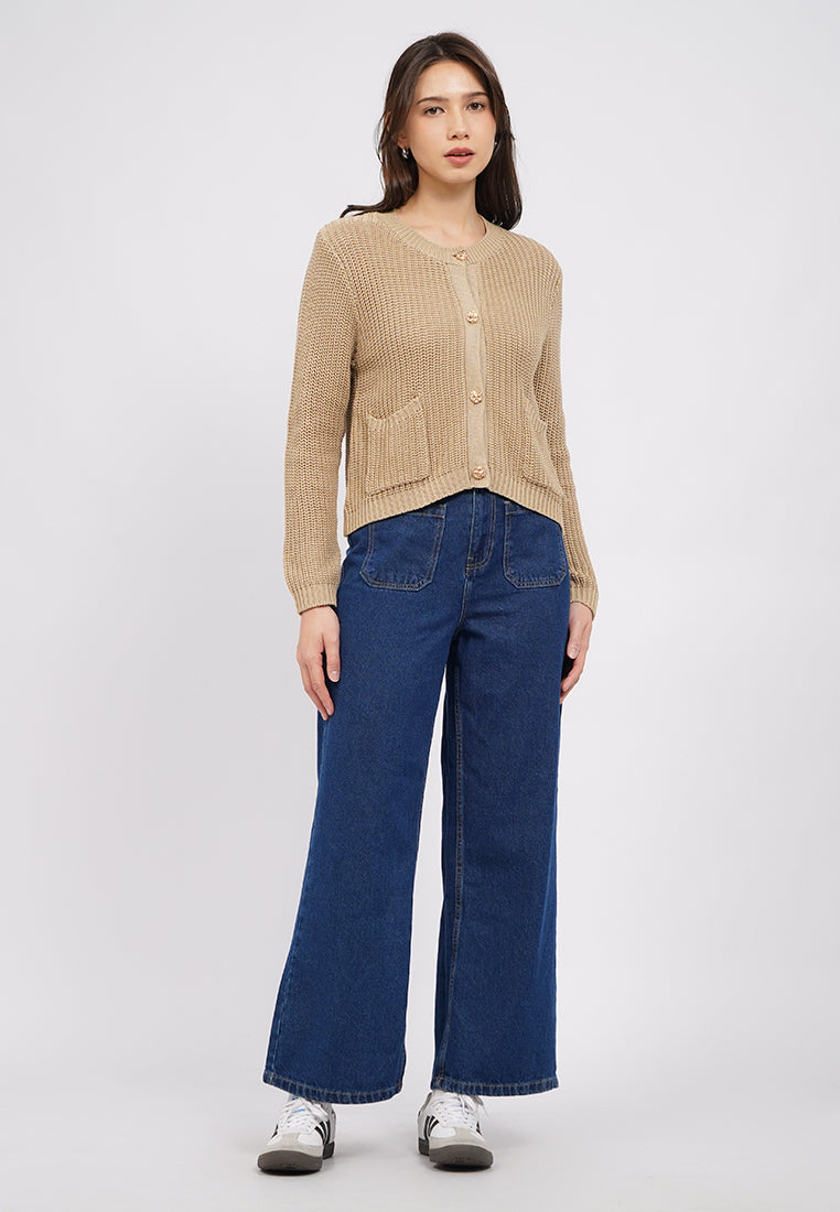Open Work Long Sleeve Cardigan