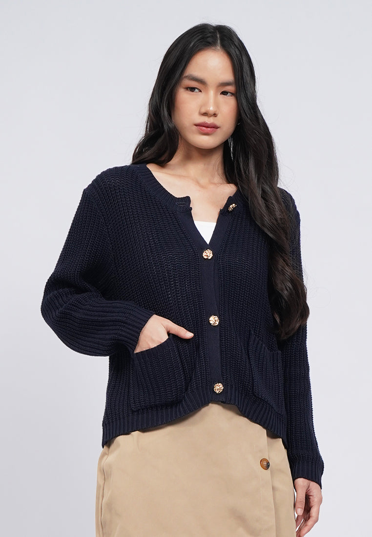 Long Sleeve Openwork Cardigan
