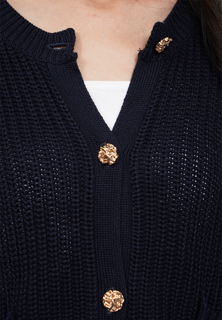 Long Sleeve Openwork Cardigan