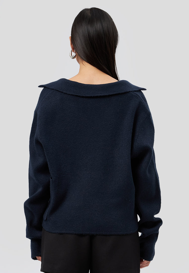 Long Sleeve Collared Cardigan