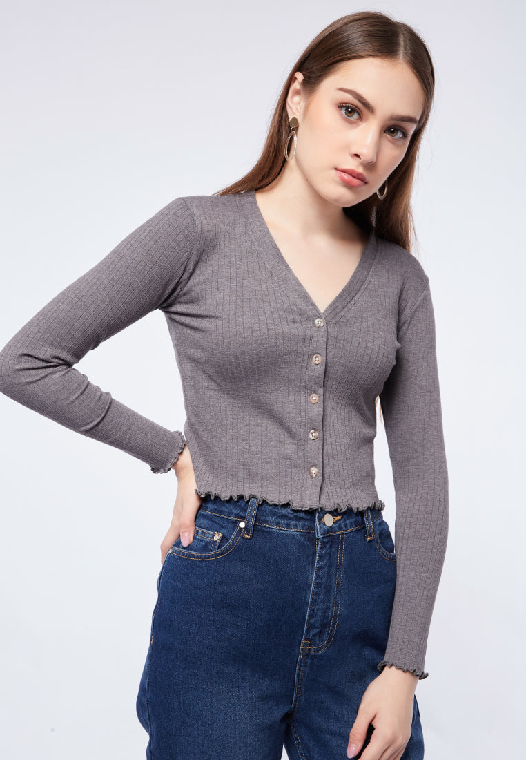 Ribbed Crop Cardigan