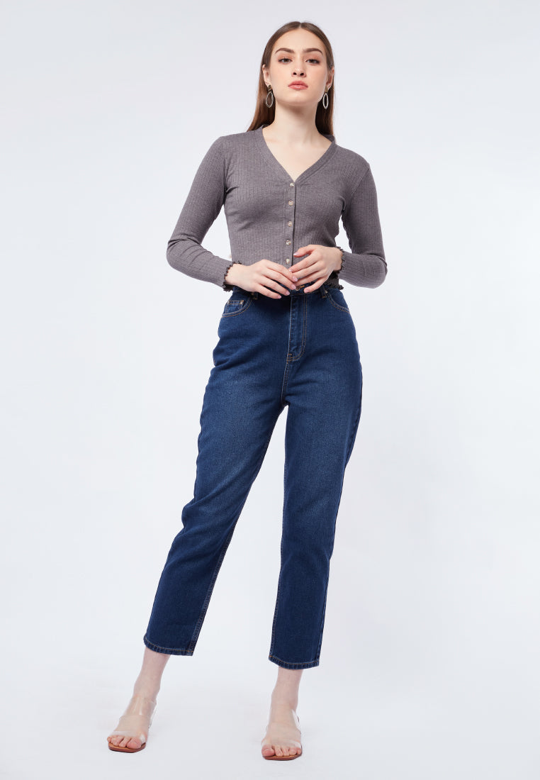 Ribbed Crop Cardigan