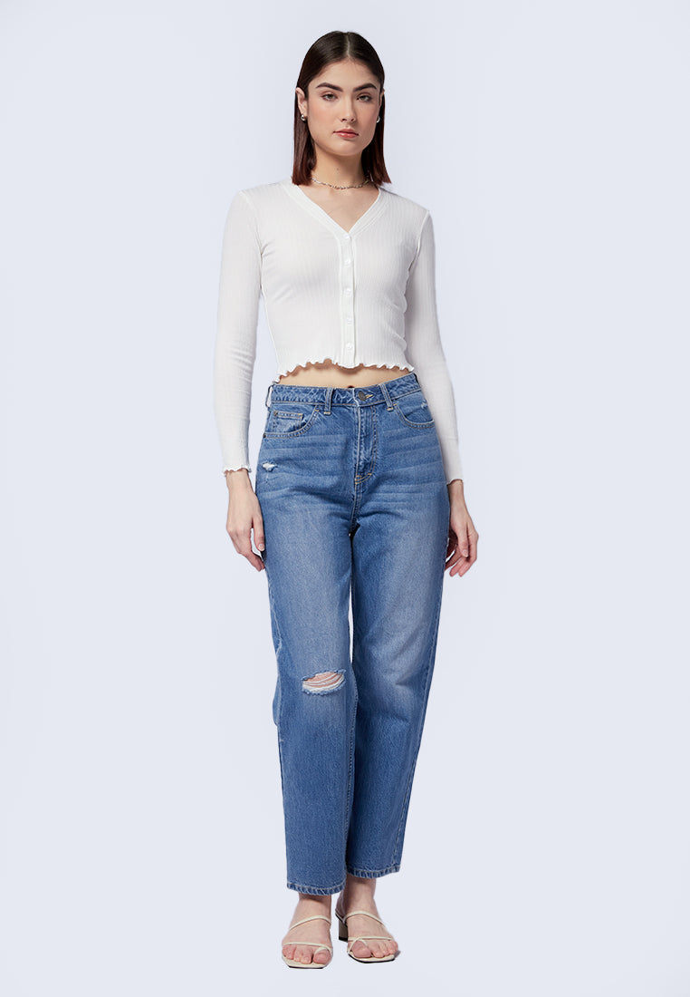 Lettuce Hem Long Sleeve Top
