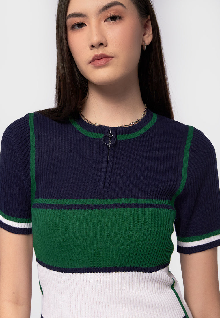 Short Sleeve Knit Midi Dress