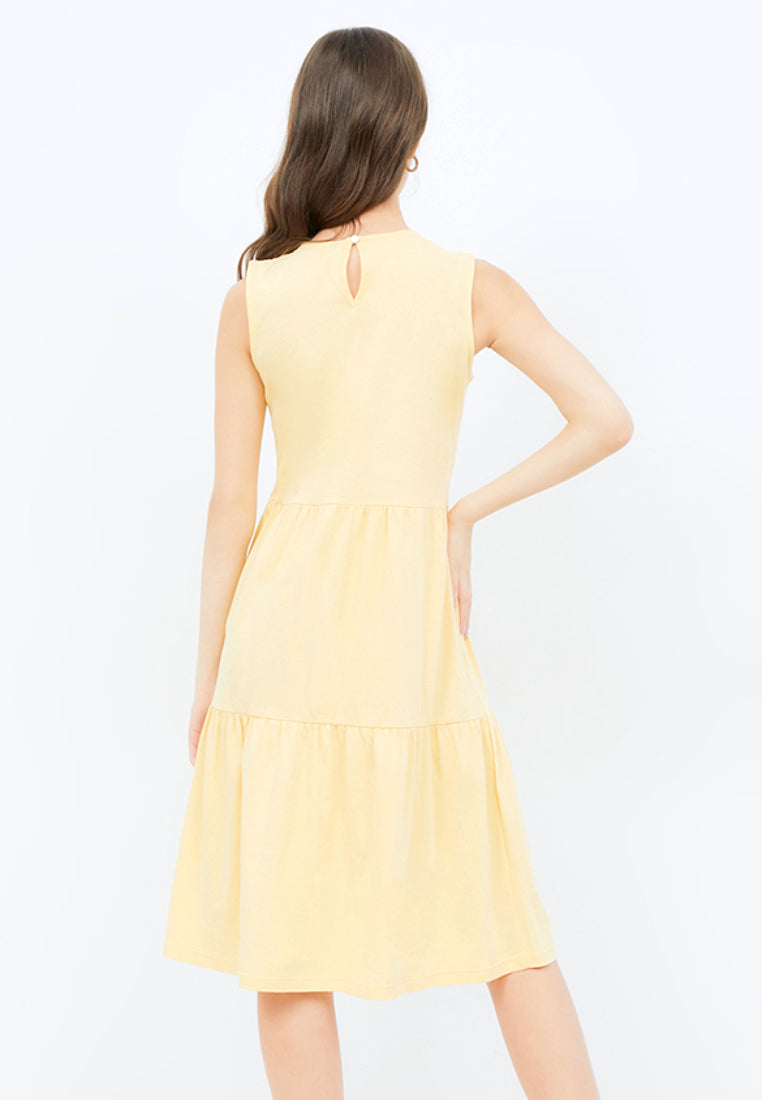 Sleeveless A-line Midi Dress