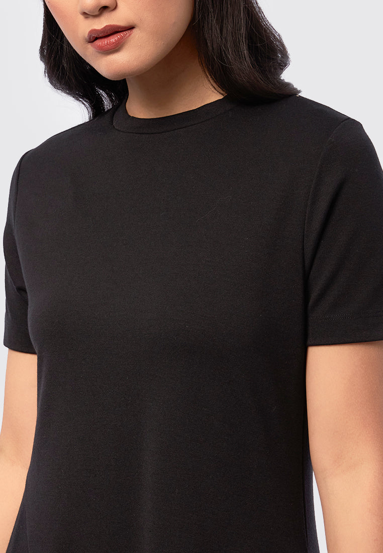Asymmetric Short Sleeve Midi Dress