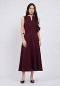 V-Neck Sleeveless Midi Dress